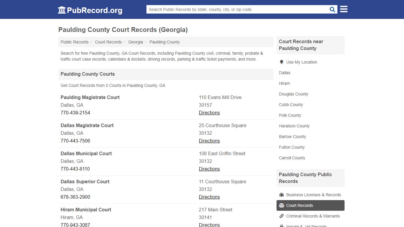 Free Paulding County Court Records (Georgia Court Records)