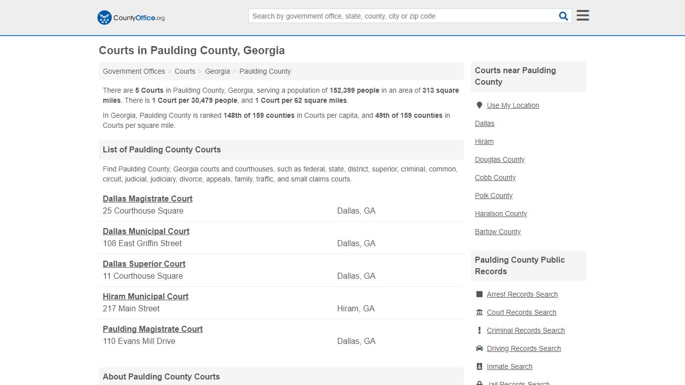 Courts - Paulding County, GA (Court Records & Calendars)