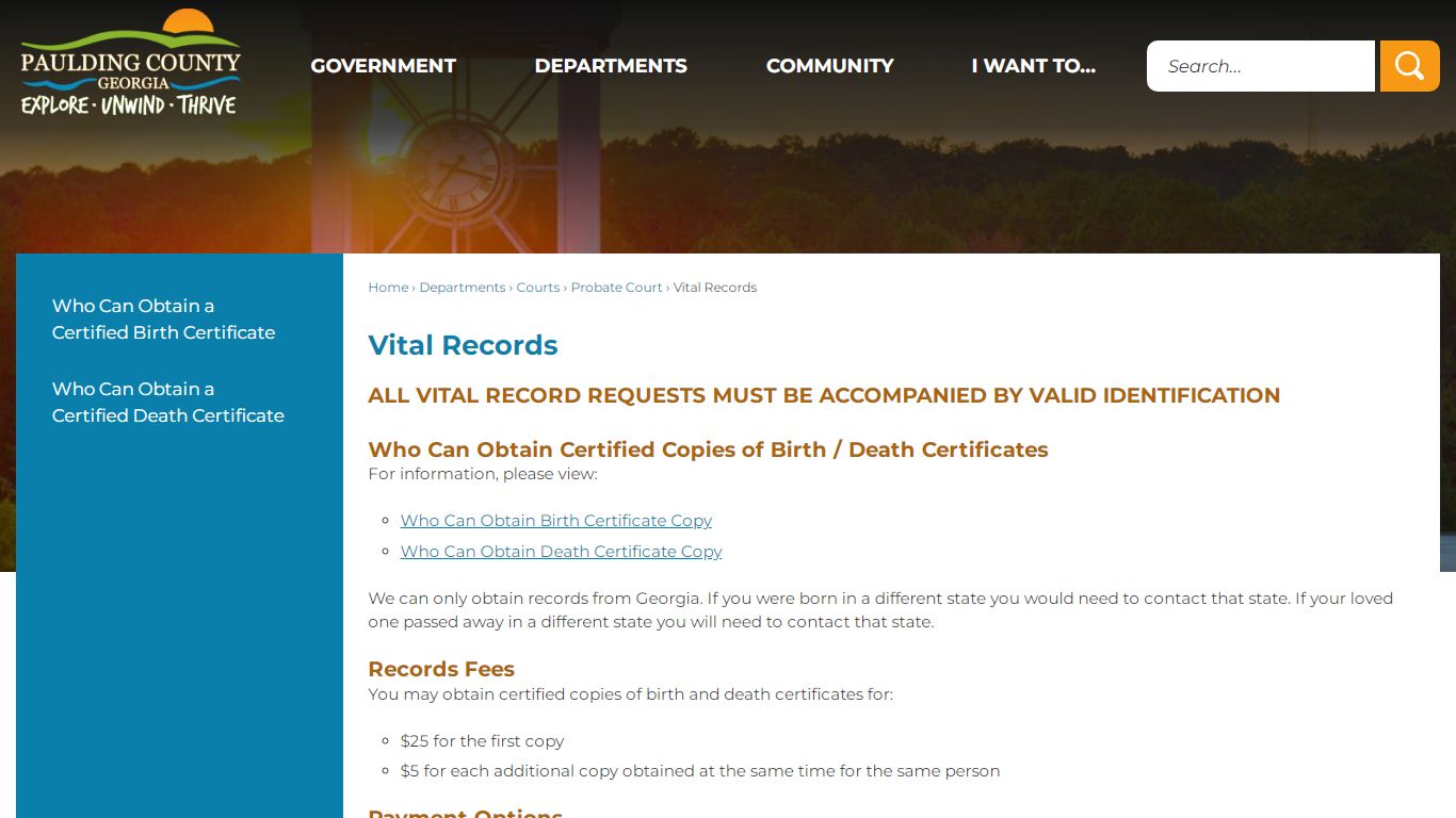 Vital Records | Paulding County, GA